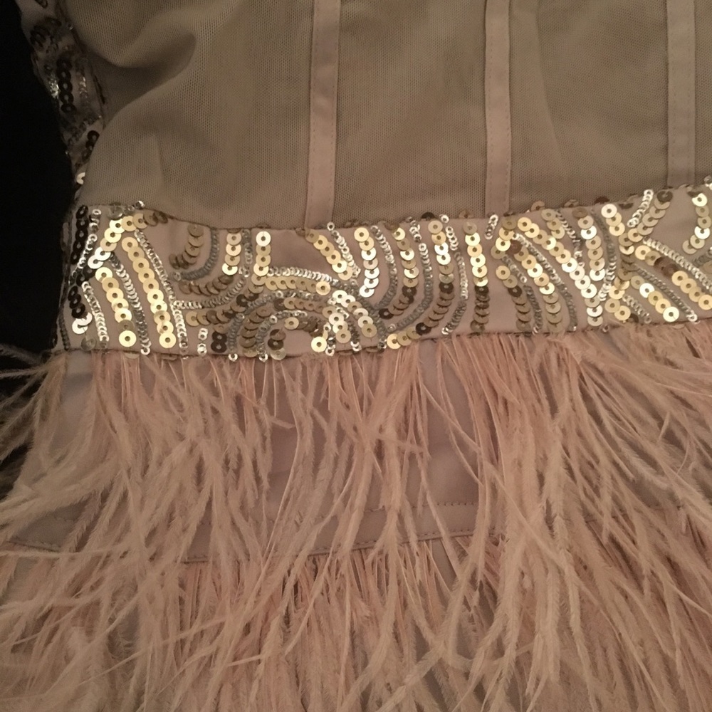 Stunning Bebe feather and sequin dress - Picture 5 of 8